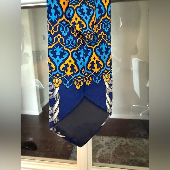 Rush Limbaugh No Boundaries Collection “Blue Links” Silk Tie USA 1996 vintage - Picture 5 of 6